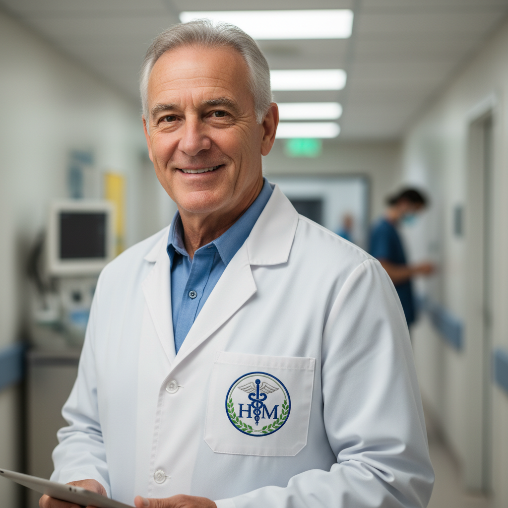 Doctor providing medical care after a car accident